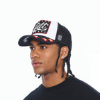 Cult's Mesh Back Trucker Hat "Stars" In White 626BC-CH48A