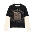 Cult's Long Sleeve Layered Thermal Tee "Rock N Roll Saved My Soul" In Black  626B8-LST72A