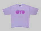 Glory of God Oversized Half Sleeve T-Shirt - Lavender Violet