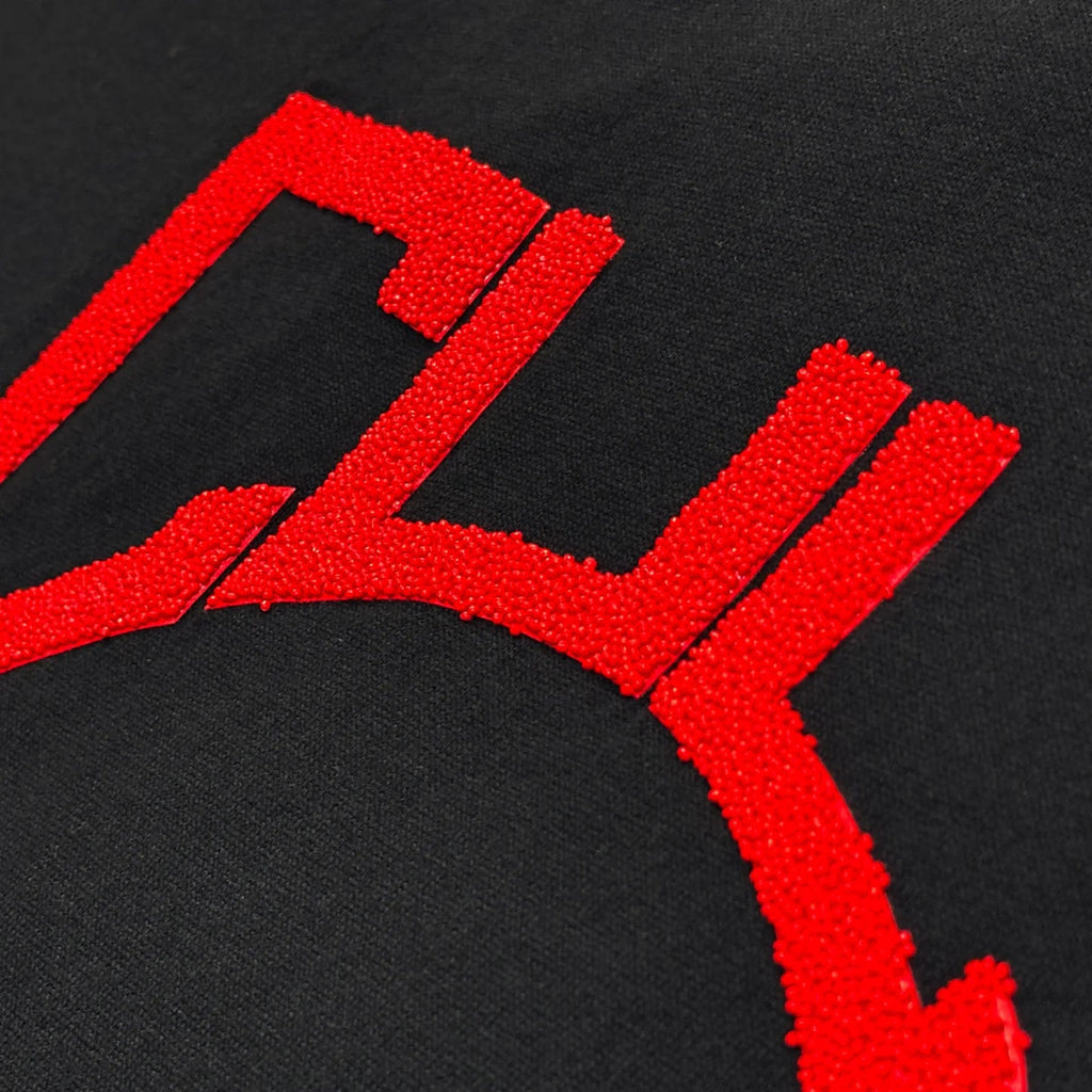 Cult's Oversized Heavyweight Boxy Fit Short Sleeve Crew Neck Tee "Arch Logo" in Black  625B12-K34A-XS