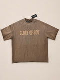 Glory of God – Oversized Washed Tee brown