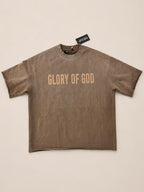 Glory of God – Oversized Washed Tee brown