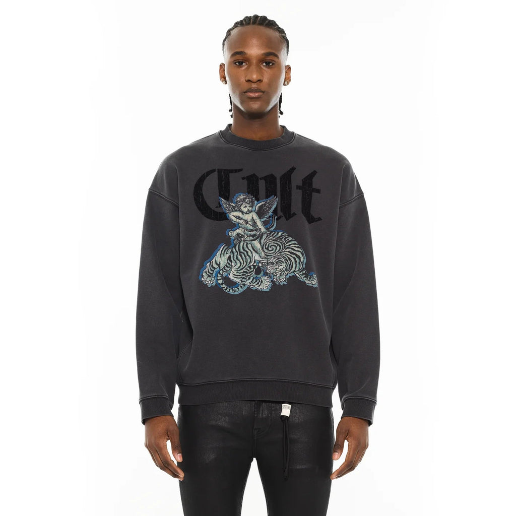 Cult's Novelty Fleece Crew Sweatshirt in Vintage Charcoal 625B9-FC21A