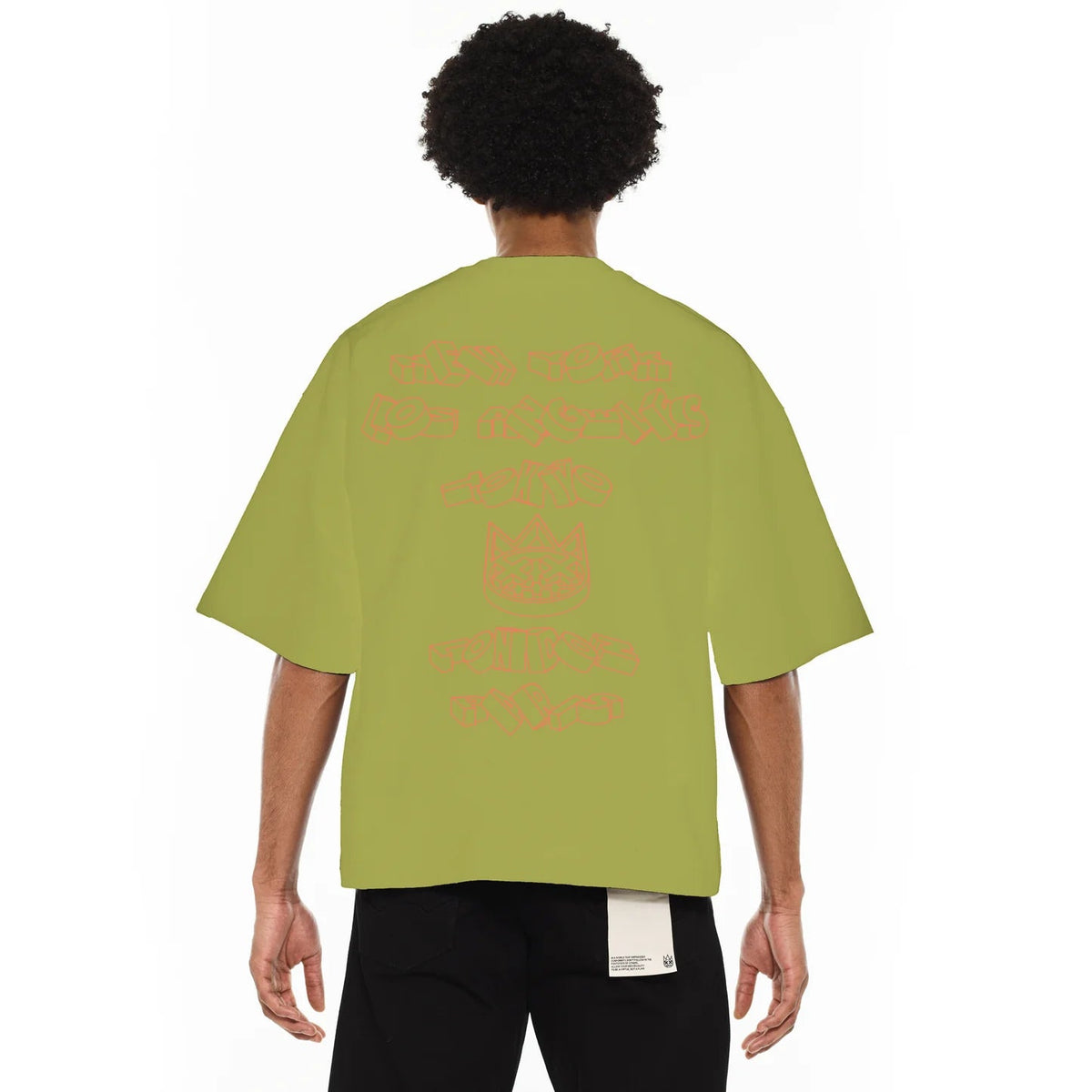 Cult's Oversized Heavyweight Boxy Fit Short Sleeve Crew Neck Tee "Cult Stacked" in Green Oasis SKU: 625B11-K50A-XS