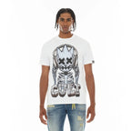 Cult's Short Sleeve Crew Neck Tee "Evolution" in White  626A1-K24A