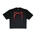 Cult's Oversized Heavyweight Boxy Fit Short Sleeve Crew Neck Tee "Arch Logo" in Black  625B12-K34A-XS