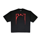 Cult's Oversized Heavyweight Boxy Fit Short Sleeve Crew Neck Tee "Arch Logo" in Black  625B12-K34A-XS