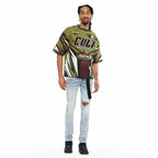 Cult's Oversized Short Sleeve Crew Neck Tee "Racer" 260 Grams In Multi  626B7-K47A