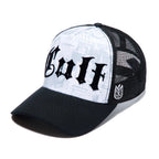 Cult's Mesh Back Trucker Hat "Propaganda" In White 626AC-CH57A