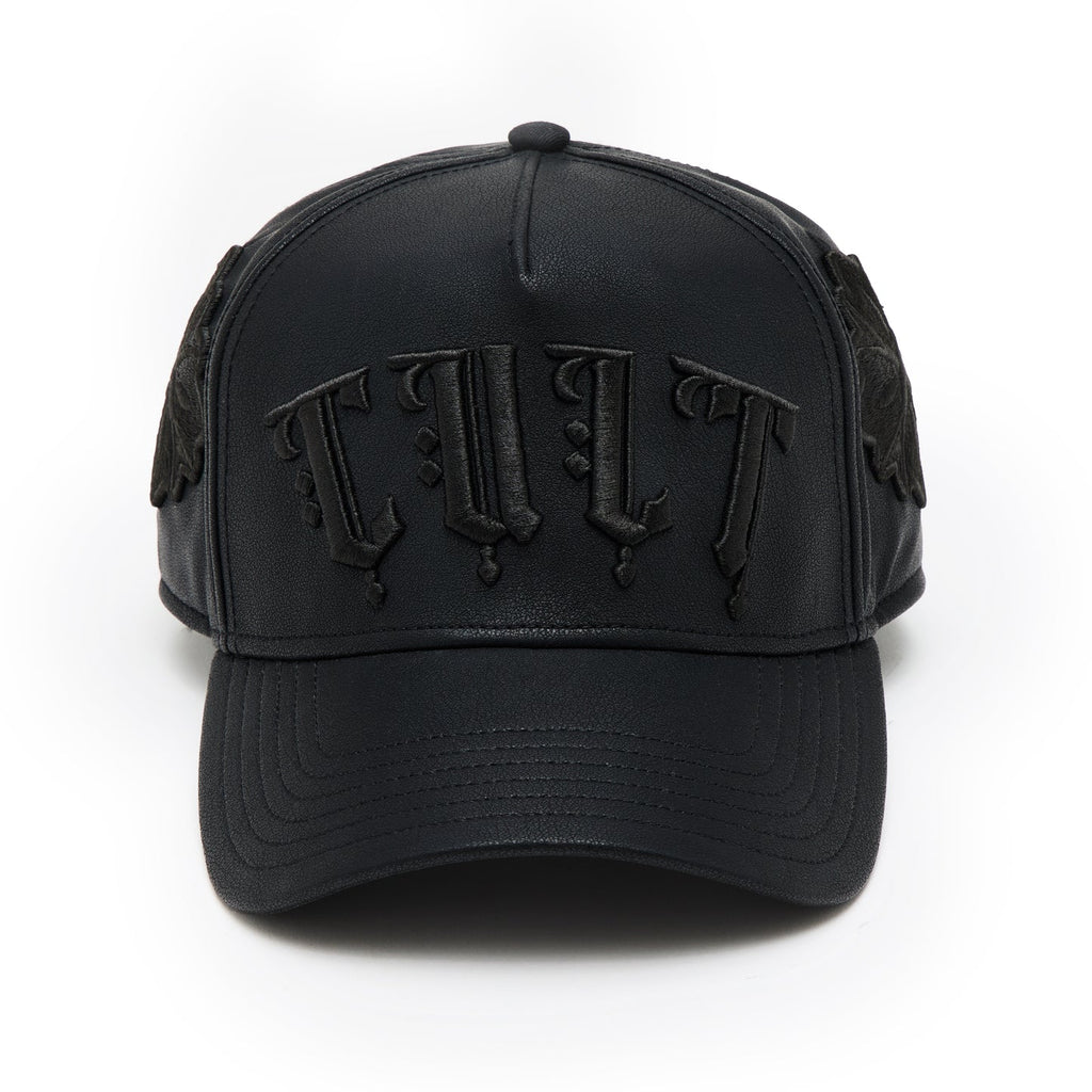 Cult's Cult X El Alfa Logo 5 Panel A Frame Trucker Hat "Flower" in Black 625BC-CH112A