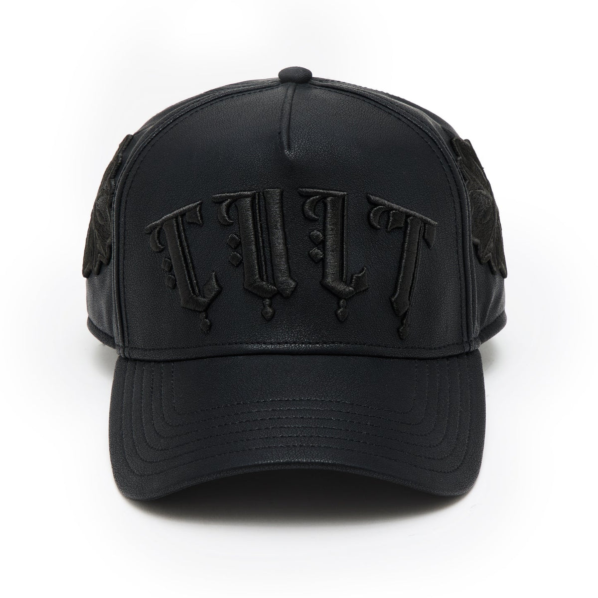 Cult's Cult X El Alfa Logo 5 Panel A Frame Trucker Hat "Flower" in Black 625BC-CH112A