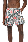 LEAF PRINT VOLLEY SHORT - GREEN PINK