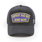 Cult's Logo Mesh Back Trucker Hat "Repent And Sin Some More" in Forged Iron 625BC-CH73A