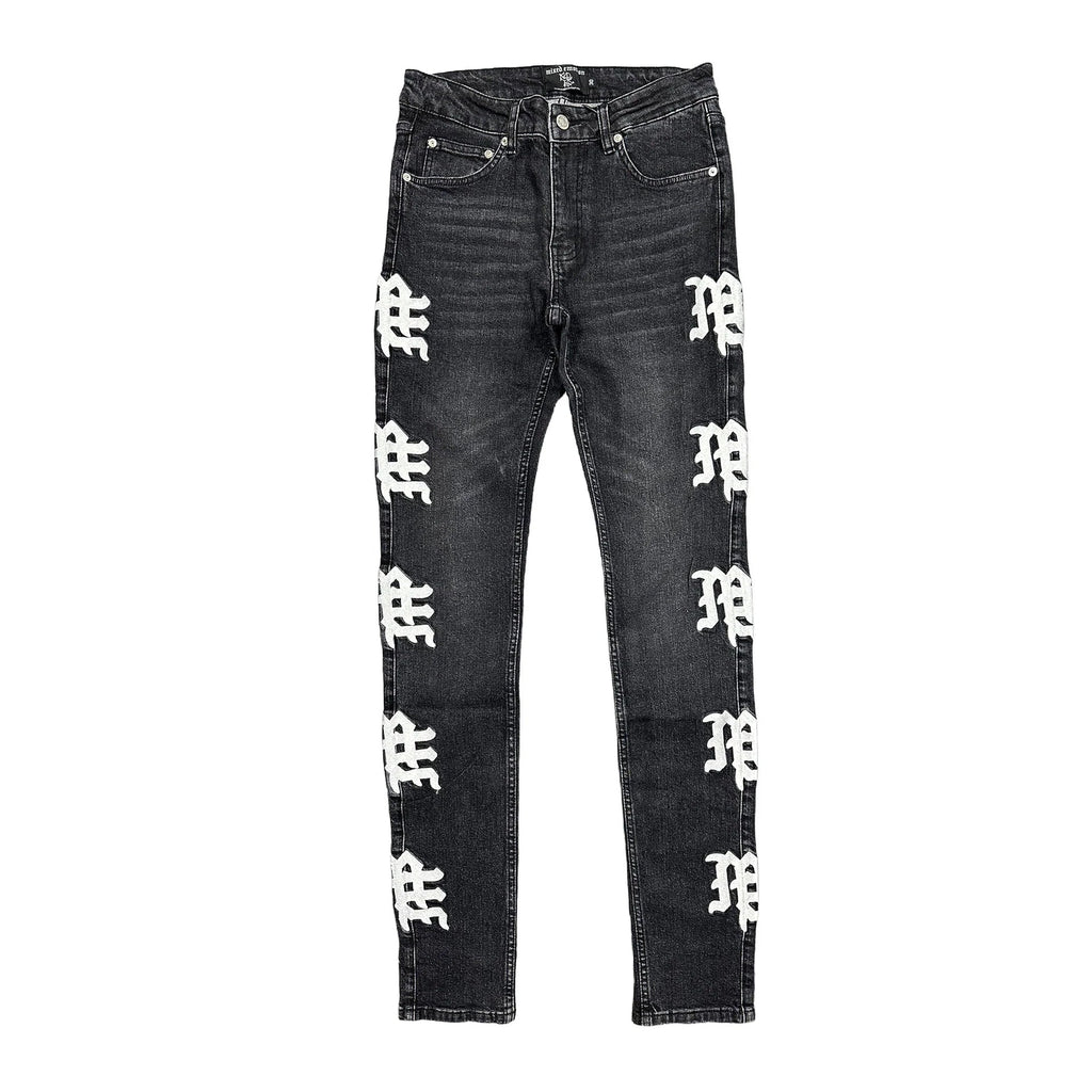 MIXED EMITION / Monogram Denim Black Wash Jeans