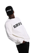Glory of God Oversized Sweatshirt- White- Black print