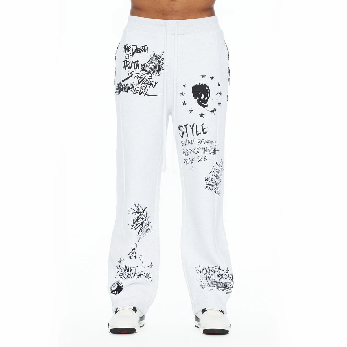 Cult's French Terry Open Hem Sweatpants 620 Grams In Heather Grey 626B8-SP14E