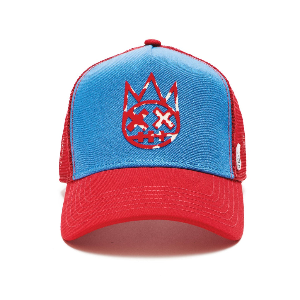 CLEAN LOGO MESH BACK TRUCKER IN VINTAGE BLUE