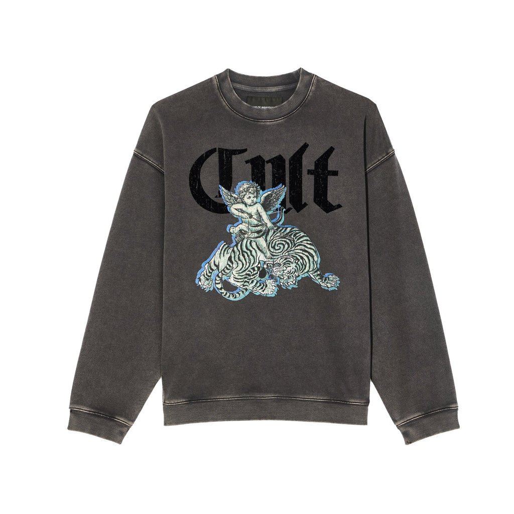 Cult's Novelty Fleece Crew Sweatshirt in Vintage Charcoal 625B9-FC21A