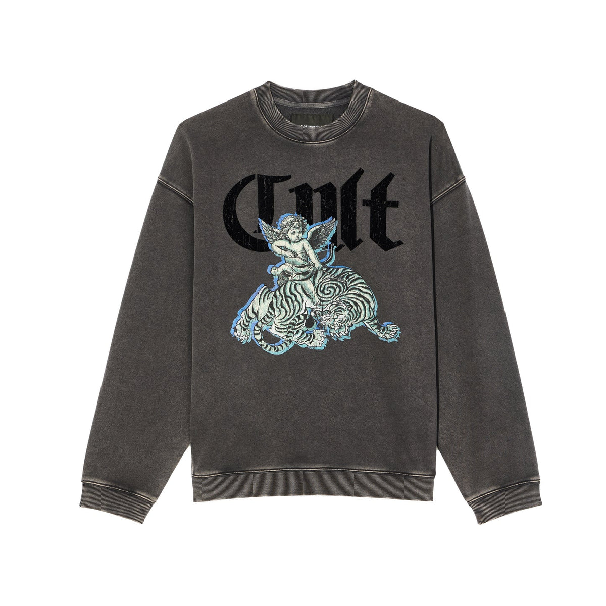Cult's Novelty Fleece Crew Sweatshirt in Vintage Charcoal 625B9-FC21A