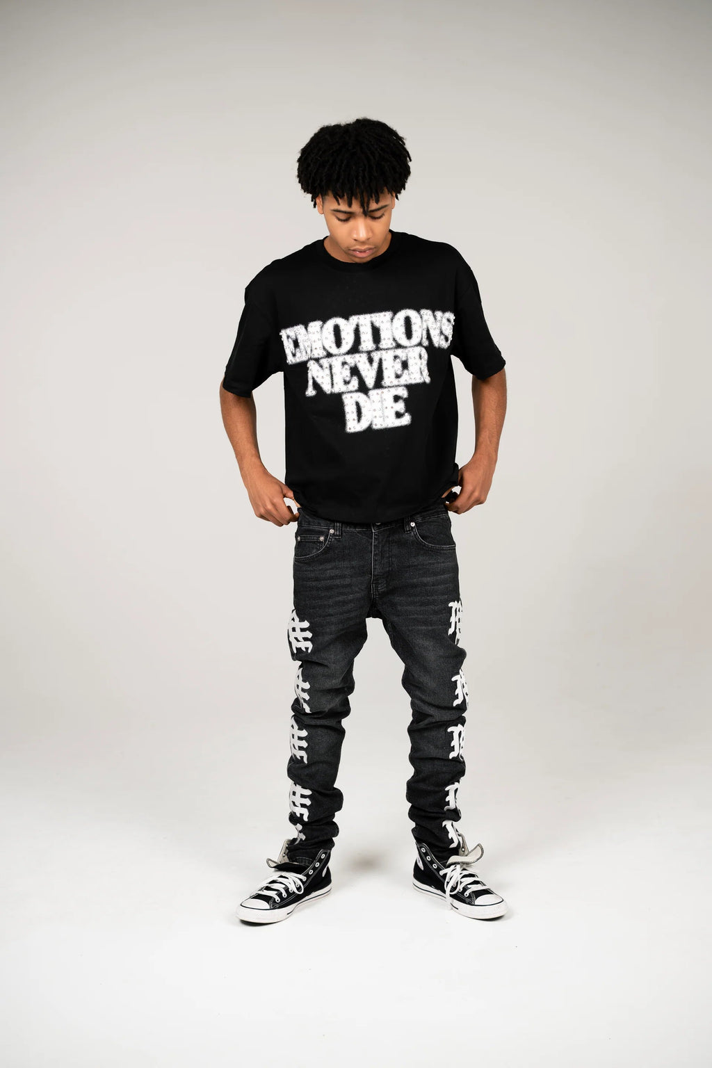 MIXED EMITION / Monogram Denim Black Wash Jeans