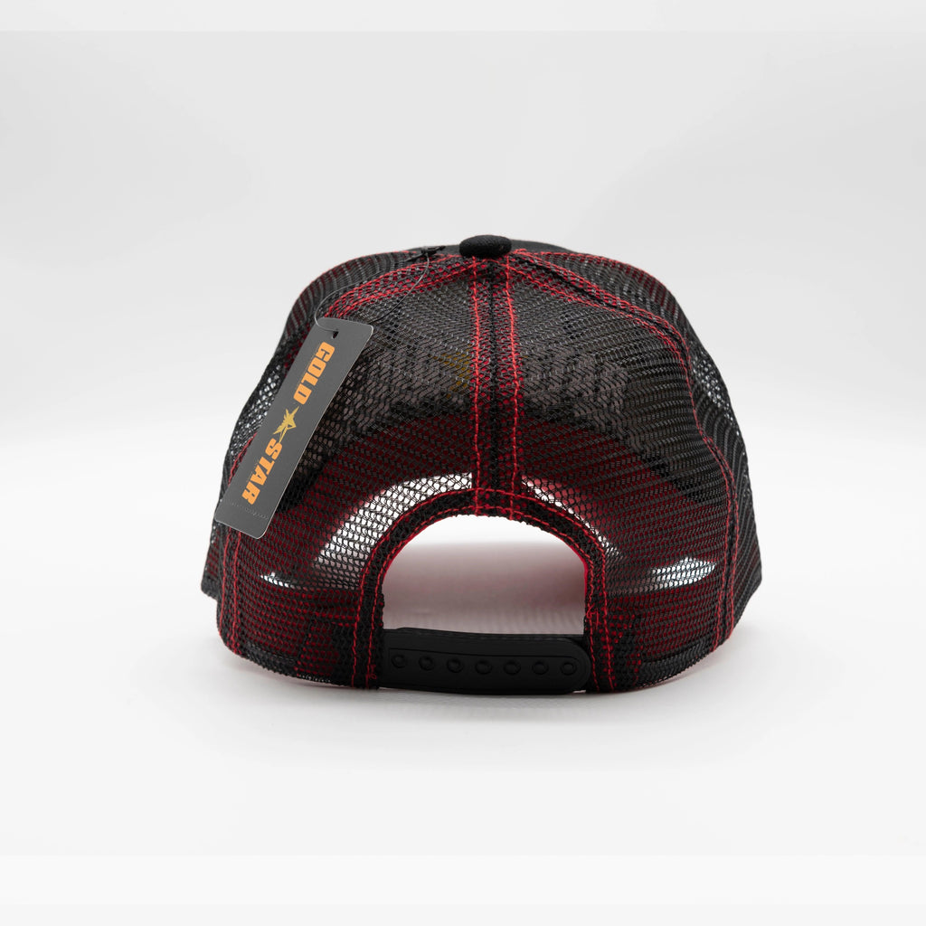 Rooster Trucker Black/Red Hat