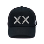 Cult's White Crystals Mesh Trucker Hat "XX" Logo In Black/White  626AC-CH81A