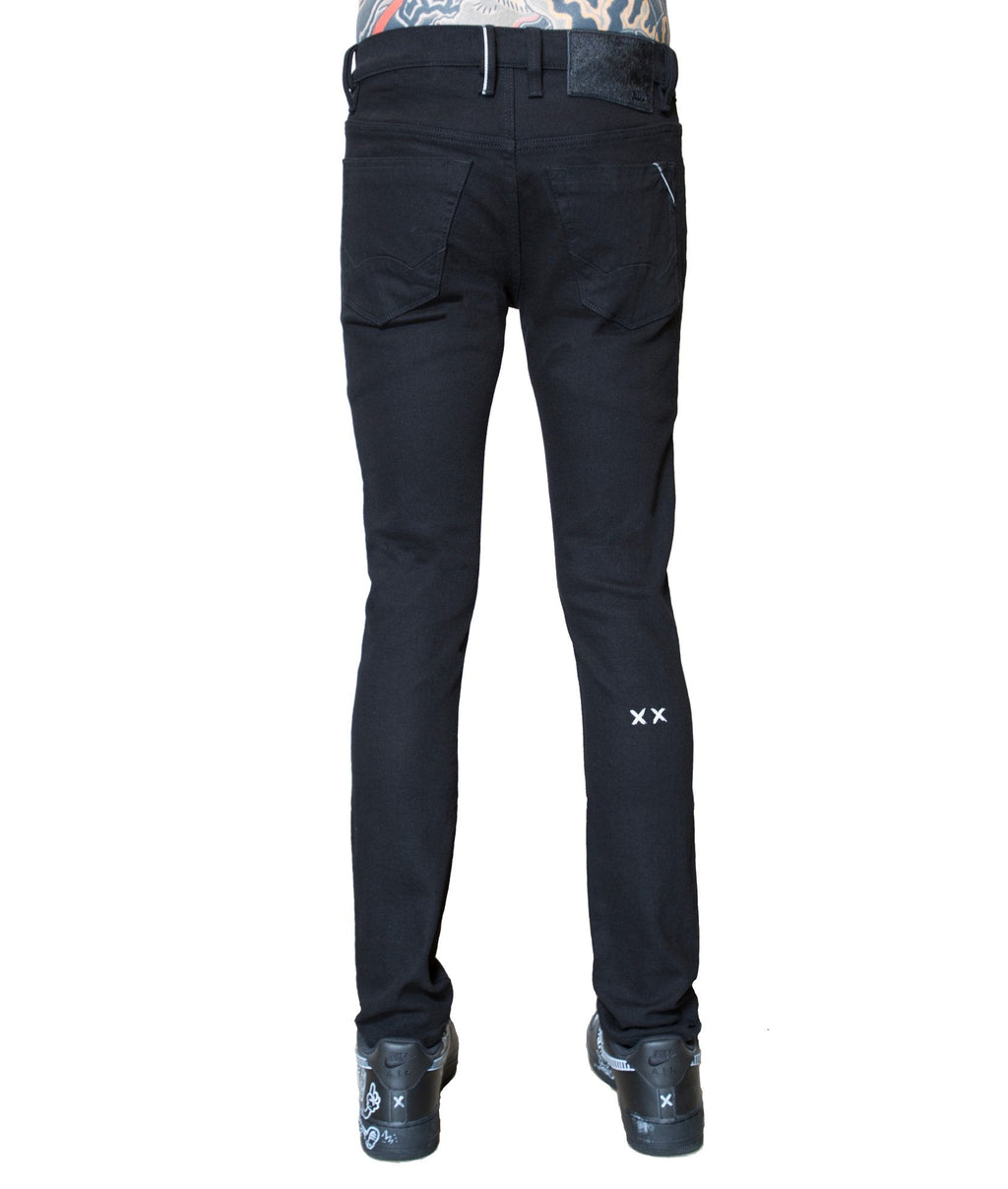 Punk Super Skinny Premium Stretch Black Jeans