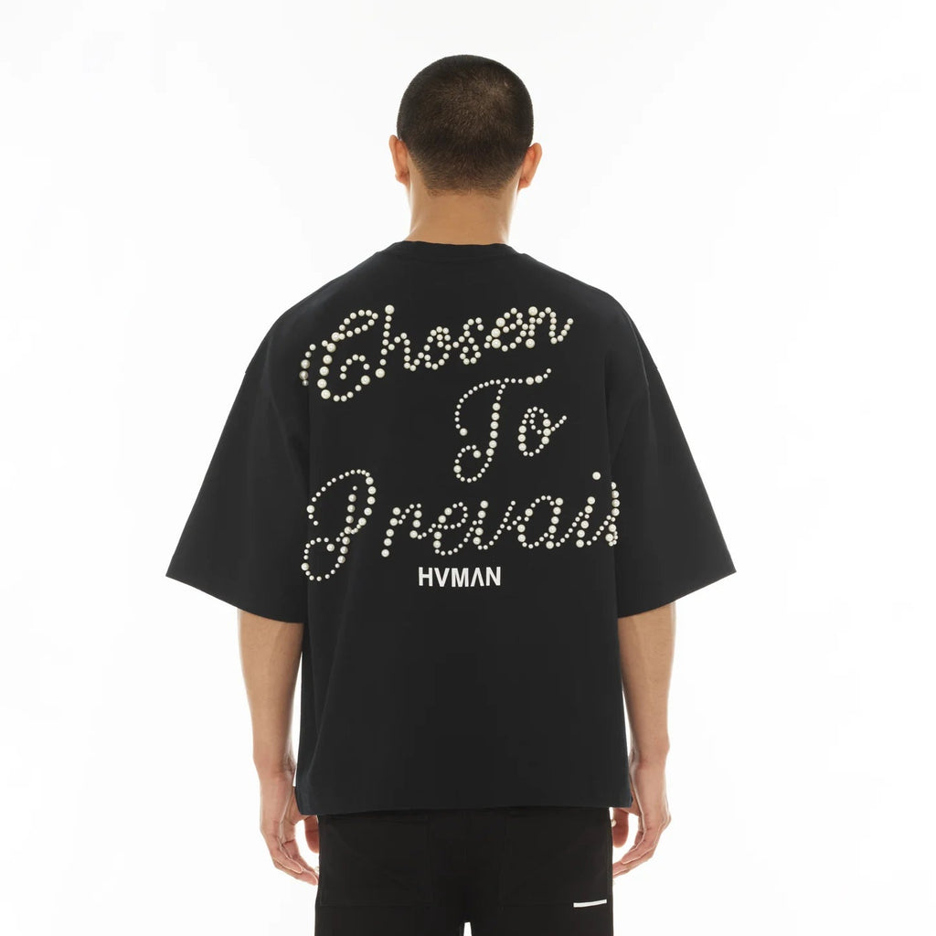 Hvman's Oversized Heavyweight Novelty Tee "Heart" in Black 326AC-TT04A