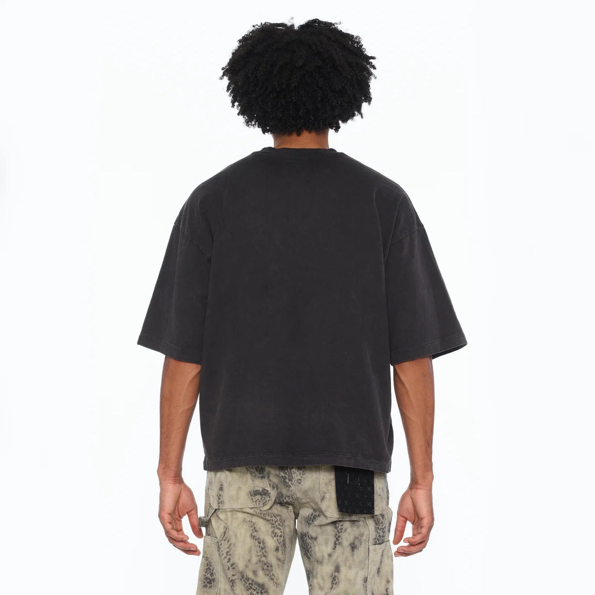 Cult's Oversized Short Sleeve Crew Neck Tee "Freedom" 260 Grams In Vintage Charcoal 626B7-K48A