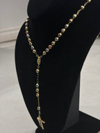 Traditional Tri-Color Rosary Bead Necklace