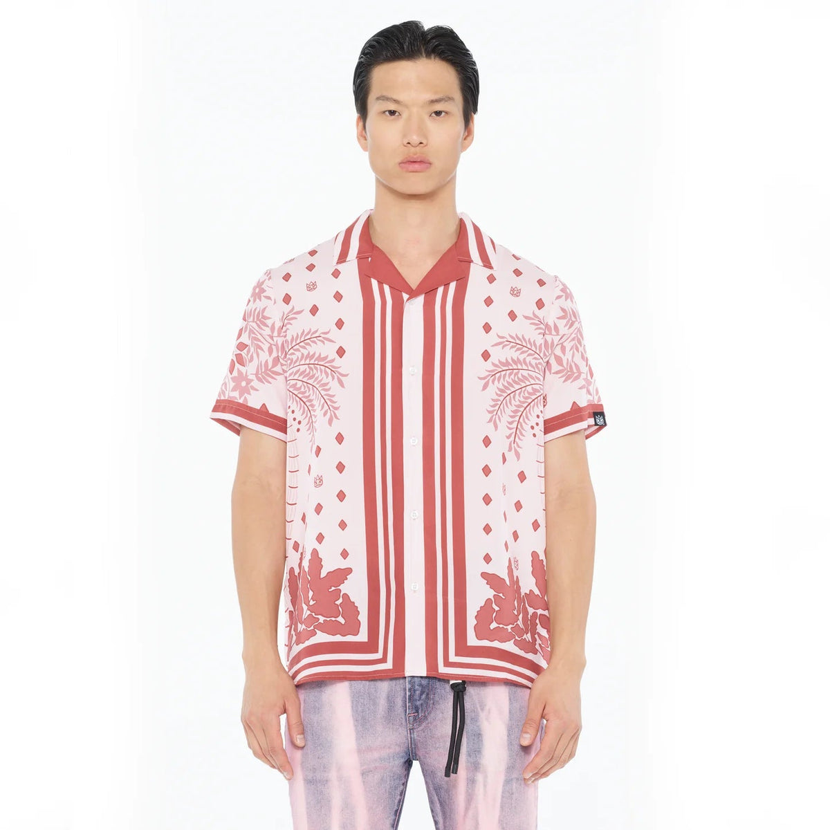 Cuban Short Sleeve Woven Shirt in Retro