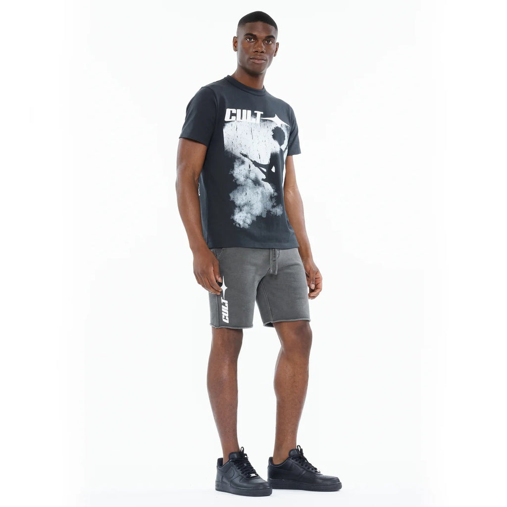 Crew Neck Tee "More Than Music" in Steel