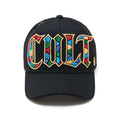 Cult's Mesh Back Trucker Hat "Stained Glass" In Black SKU: 626BC-CH61A-ONE