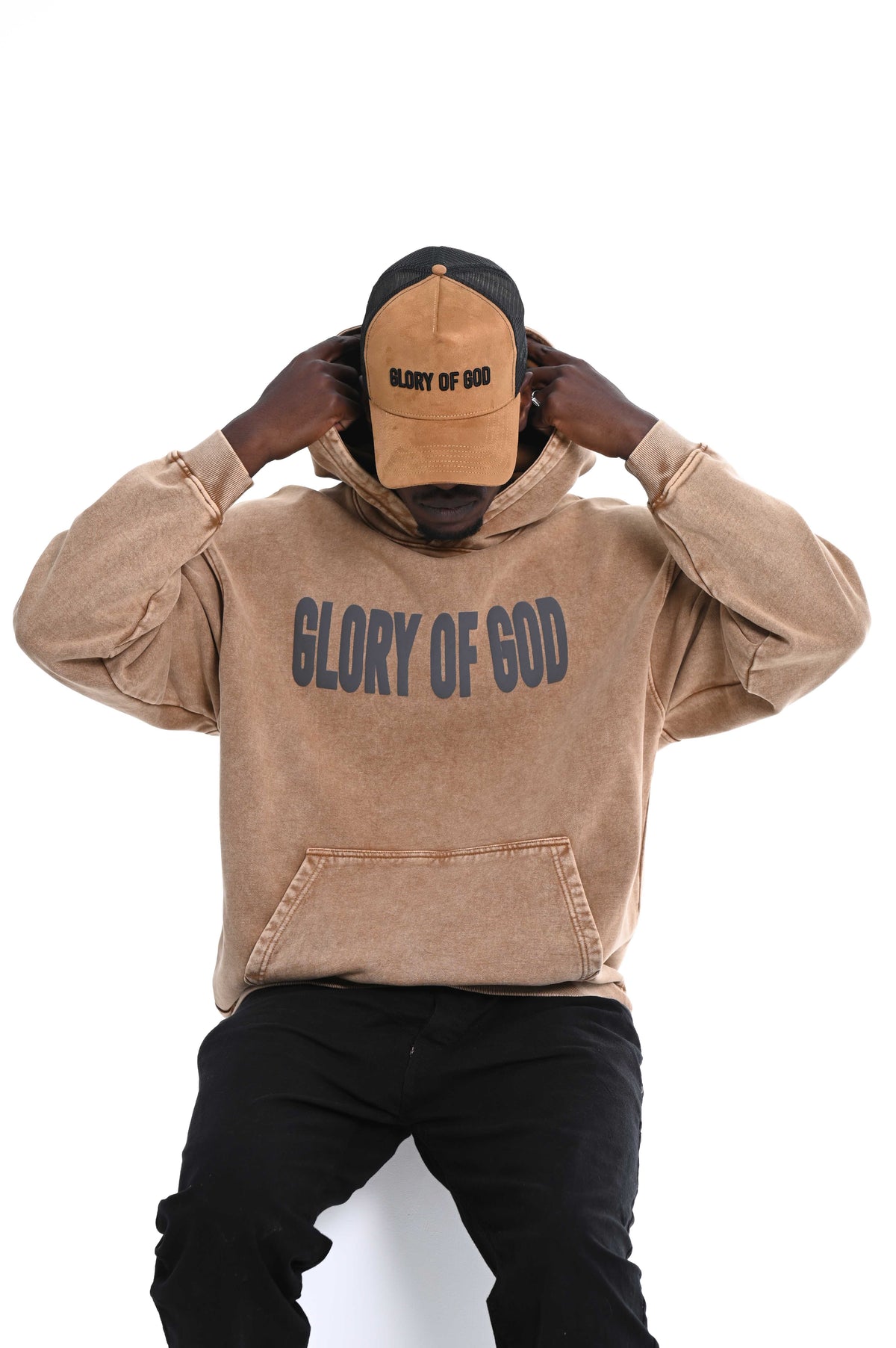Glory of God Oversized Hoodie - Rich Brown