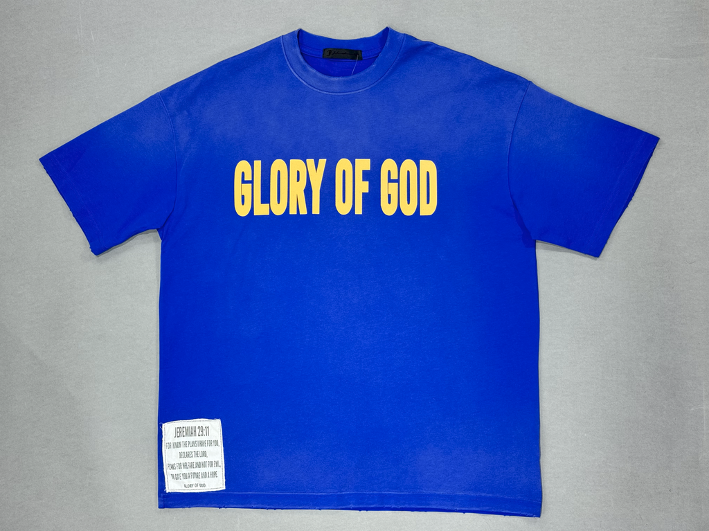 Glory of God Oversized Half Sleeve T-Shirt - Ultra-Soft Cotton in Vibrant Blue