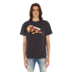 SHORT SLEEVE CREW NECK TEE "FORTUNE" IN VINTAGE CHARCOAL