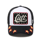 Cult's Mesh Back Trucker Hat "Stars" In White 626BC-CH48A