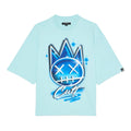 Cult's Oversized Short Sleeve Crew Neck Tee "Airbrush" in Blue Glow 626A4-K38A