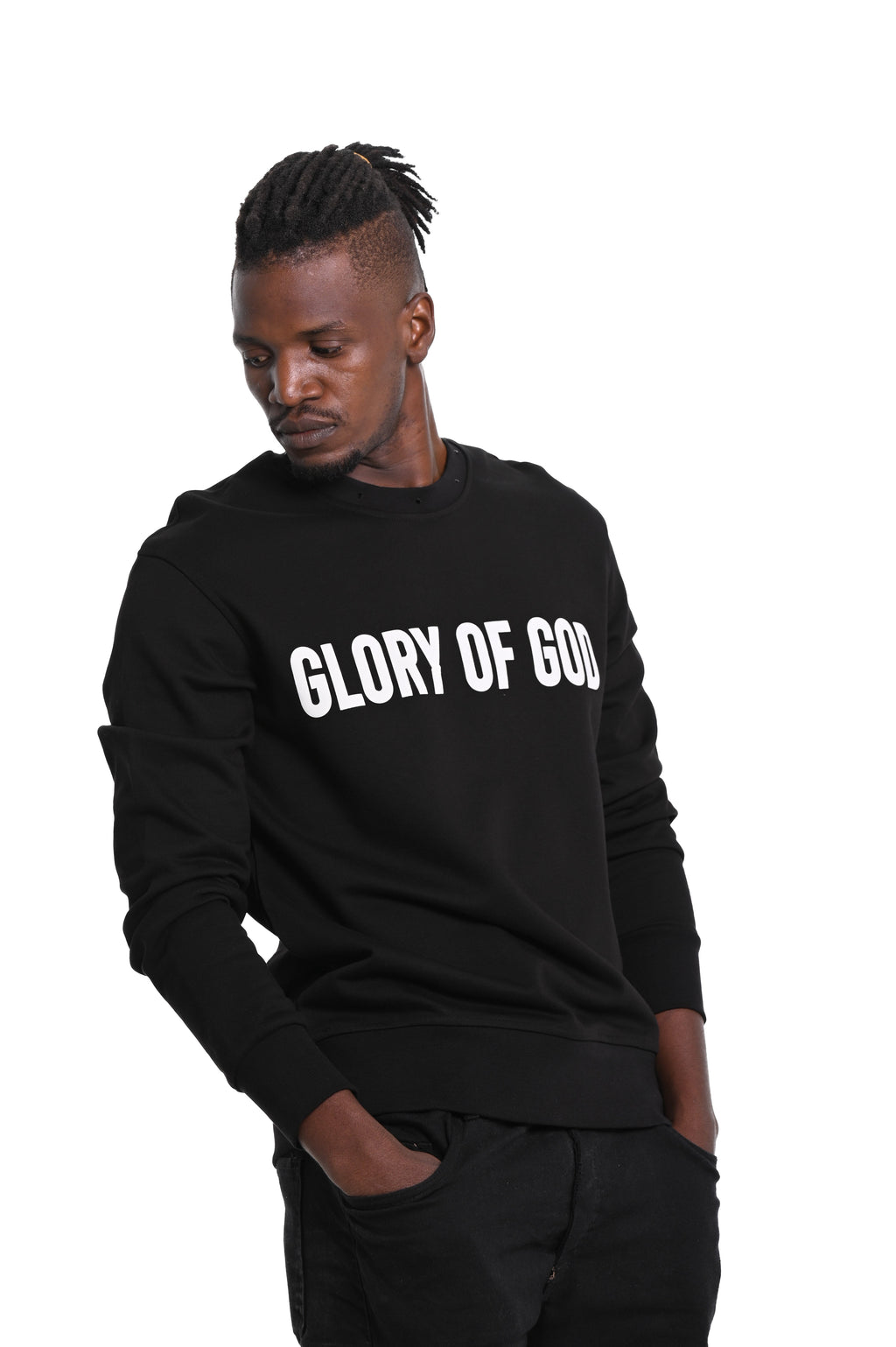 Glory of God Oversized Sweatshirt- Black- White print
