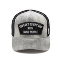 Cult's Mesh Back Trucker Hat "Cant Do Epic Shit" In Grey  626BC-CH47A