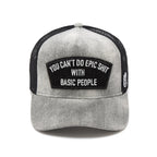 Cult's Mesh Back Trucker Hat "Cant Do Epic Shit" In Grey  626BC-CH47A
