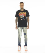 PUNK SUPER SKINNY STRETCH W/ BEET RED BELT IN INO