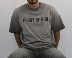 Glory of God Oversized T-Shirt - Ultra-Soft Cotton in Elegant Gray with Black Font