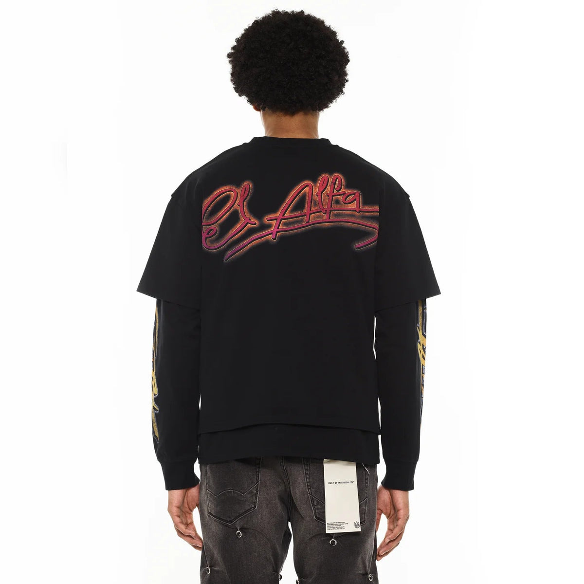 Cult x El Alfa Premium Long Sleeve Thermal Shirt "Cobra" in Black 625B8-LS26A