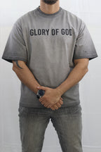Glory of God Oversized T-Shirt - Ultra-Soft Cotton in Elegant Gray with Black Font
