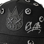 Cult x El Alfa Logo Crystal 5 Panel A Frame Trucker Hat in Black 625BC-CH113A