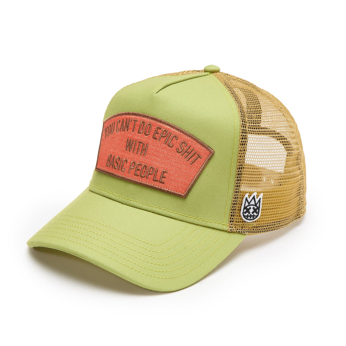 Cult's Logo Mesh Back Trucker Hat "Cant Do Epic Shit" in Green Oasis 625BC-CH72A