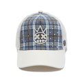 Cult's Mesh Back Trucker Hat "Plaid" In Blue Plaid  626AC-CH64A