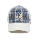 Cult's Mesh Back Trucker Hat "Plaid" In Blue Plaid  626AC-CH64A