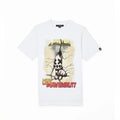 Cult's Short Sleeve Crew Neck Tee "Cracked Wall" in White